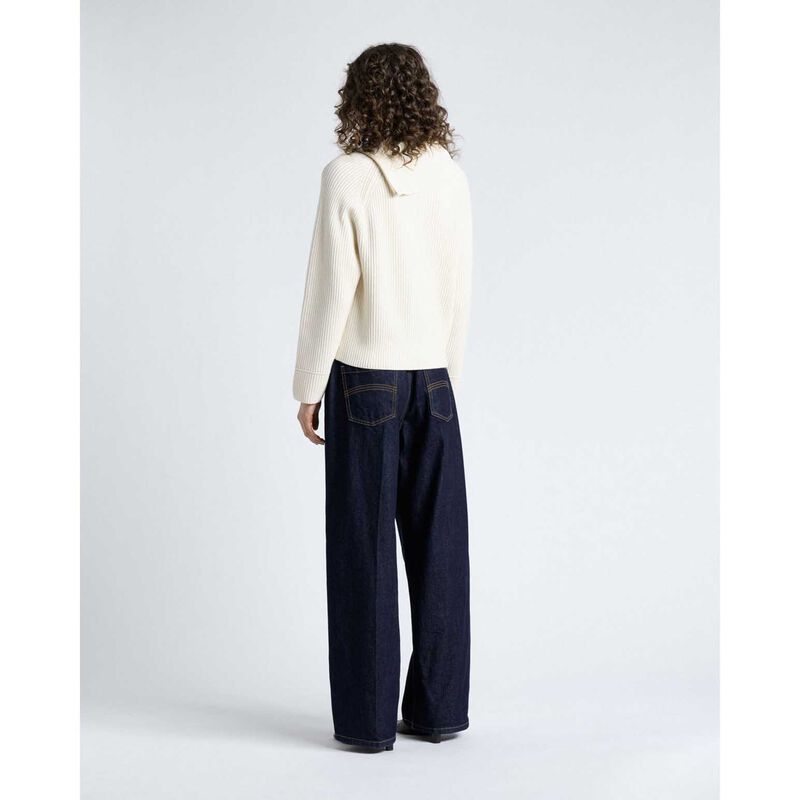 Cue Merino Bias Zip Neck Knit image number 1